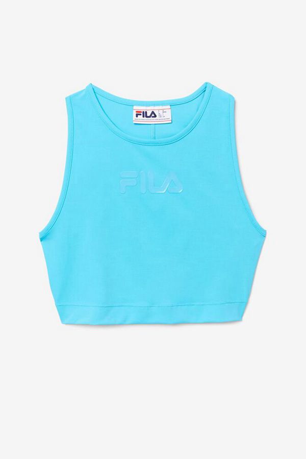 Tops Fila Mujer Azules - Alva Athletic Crop - España 385014KOV